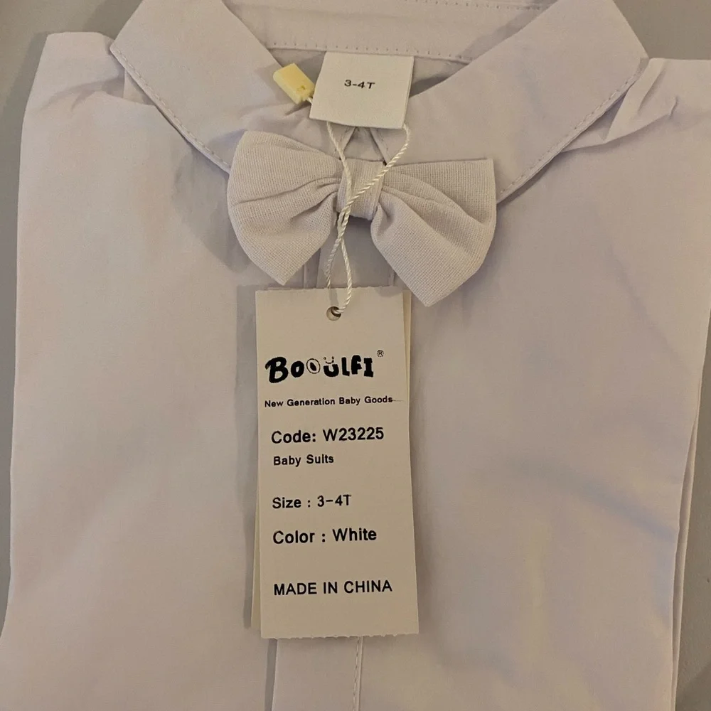 4 Pc.White Boys Baptism Outfit with Bow Tie Size 3-4 T - Picture 5 of 6